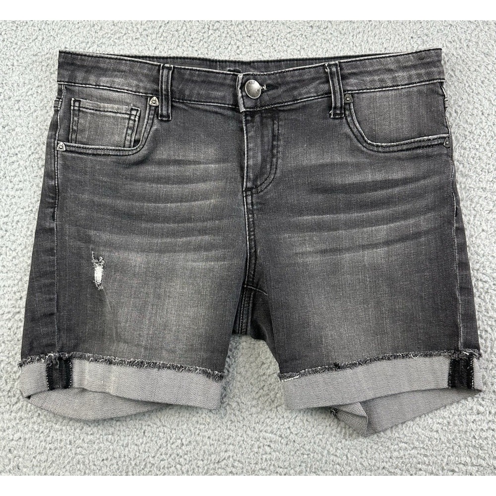 Kut from the Kloth Black Washed Boyfriend Denim Shorts